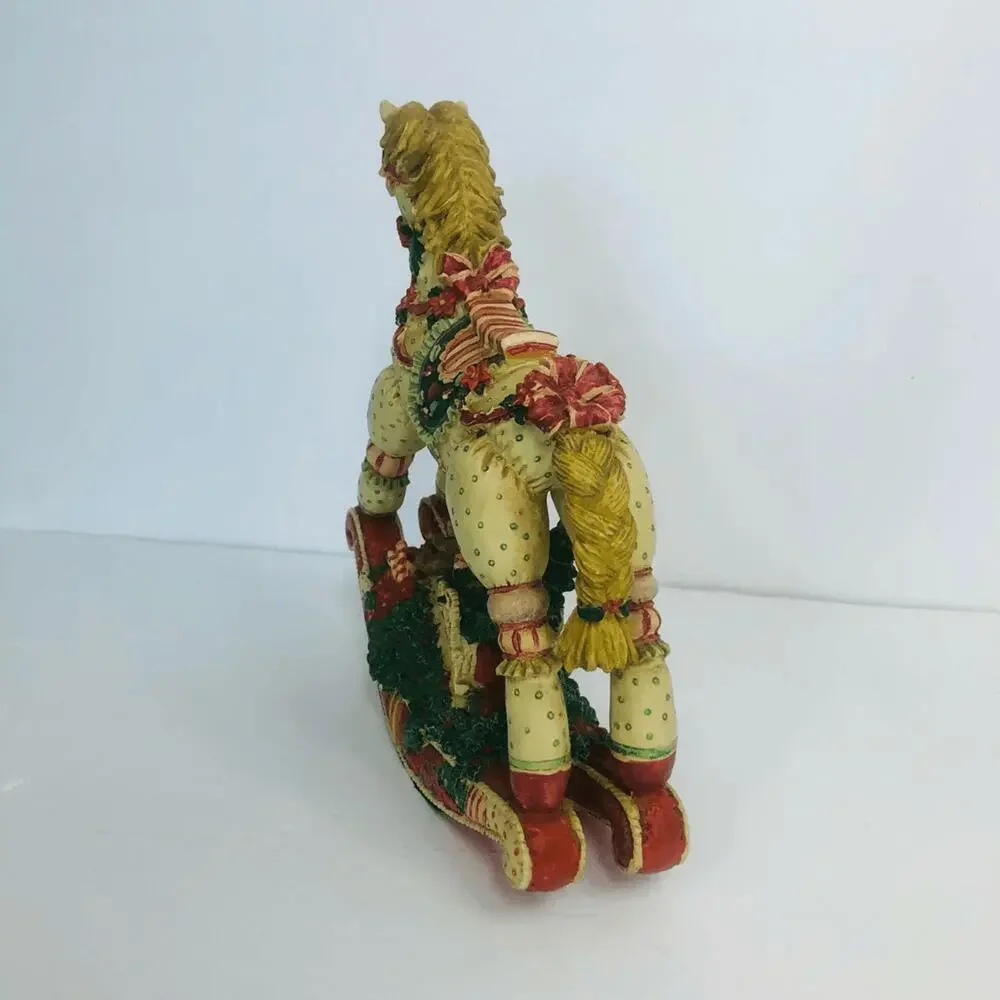 vintage musical rocking horse figurine christmas toy land 1992‎ works video